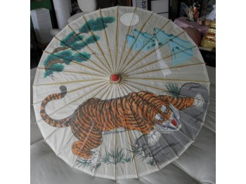 Kinesisk Parasol m. tiger 33-760